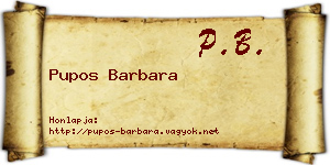 Pupos Barbara névjegykártya