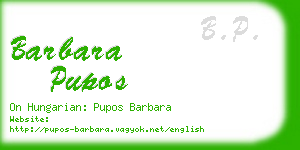 barbara pupos business card